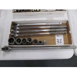 Lot of Assorted Breaker Bars & Sockets