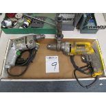 Lot of (2) Electric Drills, (1) 1/2" Dewalt #DW235G, (1) #/8" Skil #223