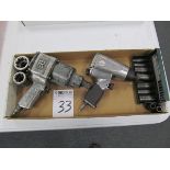 Lot of (2) Pneumatic Impact Wrenches w/ Assorted Sockets,, (1) 3/4" Ingersoll Rand No. 8100, (1) 1/