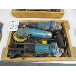 Lot of (3) Makita 4" Angle Grinders, (1) Mod. 9526PB, (1) Mod. 9523NBH, (1) Mod. N9514B