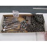Lot of Assorted 3/8" Drive Ratchets & Sockets