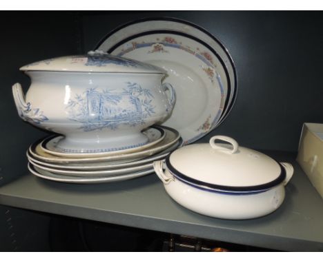 A selection of ceramic charger and serving plates 