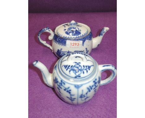 Two ceramic tea pots including blue and white transfer print Formosa