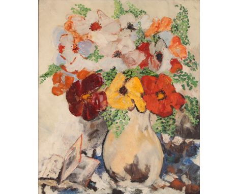 R. Madrazo, study of a vase of flowers, oil on canvas, 63cm x 77cm, signature verso