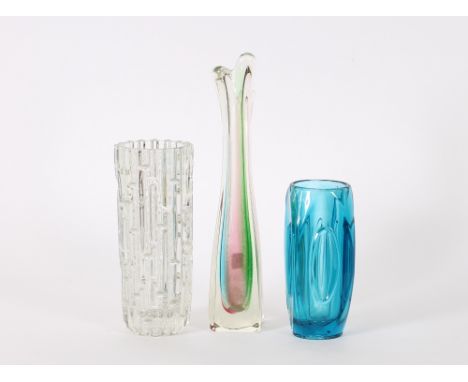 Three heavy 1960's Art Glass vases, probably Czech.