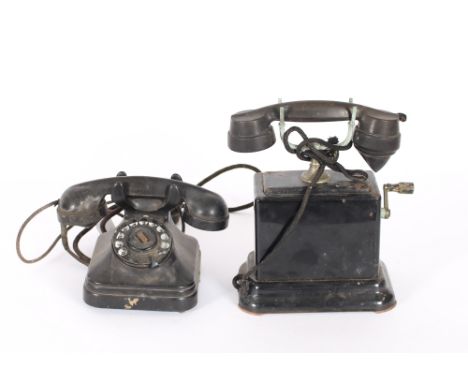 Two vintage telephones