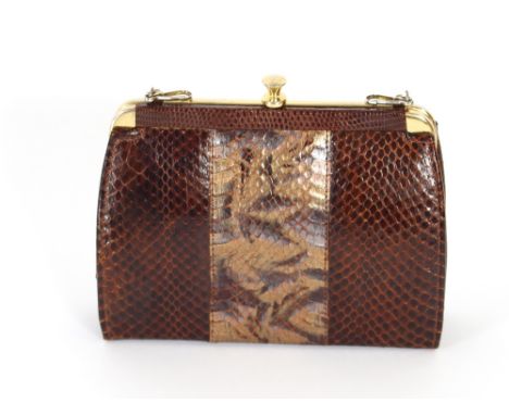 A vintage snake skin handbag