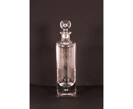 A modern Kosta heavy glass cylindrical decanter, 30cm high