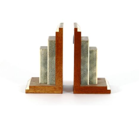 A pair of shagreen effect  Art Deco book-ends