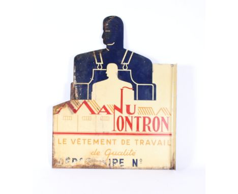A French Art Deco design painted metal double sided travel board