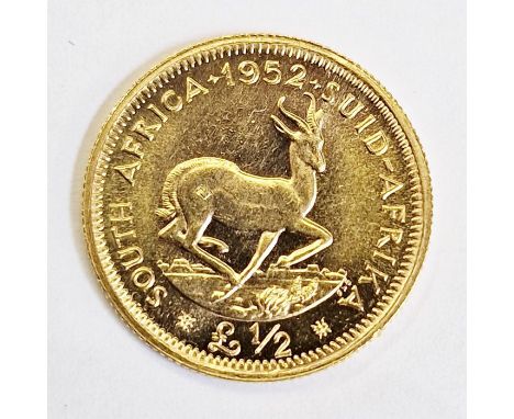 South African gold half-pound&nbsp;1952, proof like fields, small dig to spring box hind