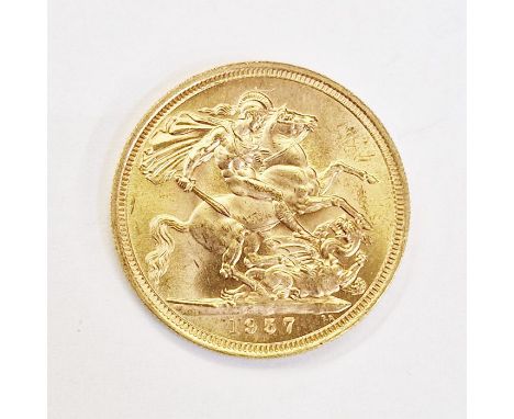 Gold sovereign&nbsp;1957Condition ReportDesign features well defined, light wear only