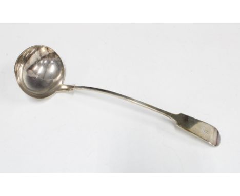 Scottish provincial silver ladle, fiddle pattern with engraved initial M, William Jamieson, Aberdeen, struck with hallmarks  