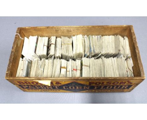 Quantity of early 20th century Cigarette Cards, in a vintage Brown &amp; Polson wooden crate (a lot) 