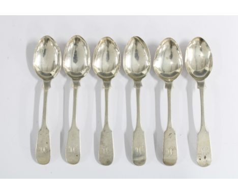 Set of six William IV Scottish silver teaspoons, Edinburgh 1833, (6) 