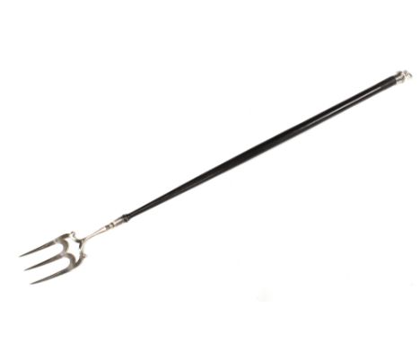 Late Victorian silver toasting fork with ebonised handle, Holland, Aldwinckle &amp; Slater, London 1900, 