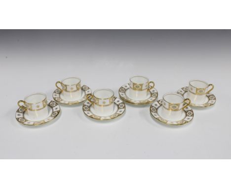 Aynsley bone china set of six coffee cans and saucers (6) 