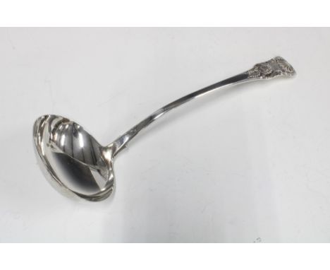 William IV silver soup ladle, James Bell, Newcastle 1831, 32cm long 