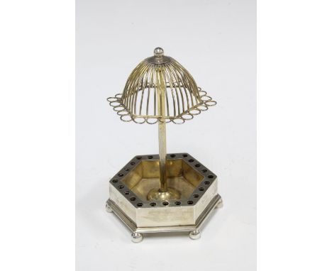 Victorian silver hat pin holder, Edward H Stockwell, London 1872, 11cm 