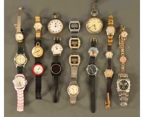 A collection of vintage wrist and pocket watches, including Texas instruments, digital etc (22).