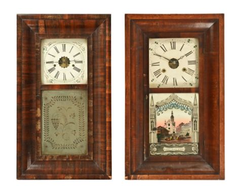 An American wall clock by Forestville Clock Company, with eight day movement, signed on the dial J C Brown, Forestville CT US