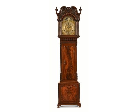 A fine George III longcase clock by William Lassel Toxteth Park and London, with three train movement chiming on eight bells 