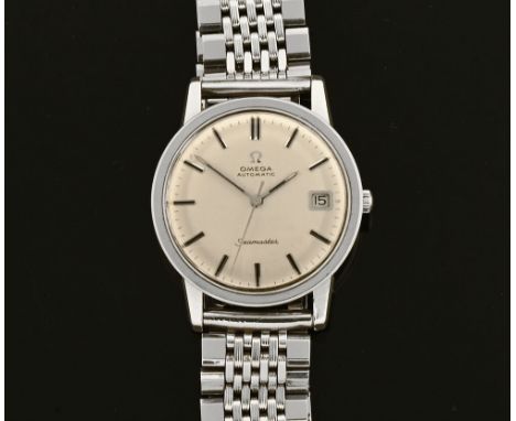 A vintage Omega "Seamaster" automatic, stainless steel case, the silvered dial with baton markers and date aperture, with sta