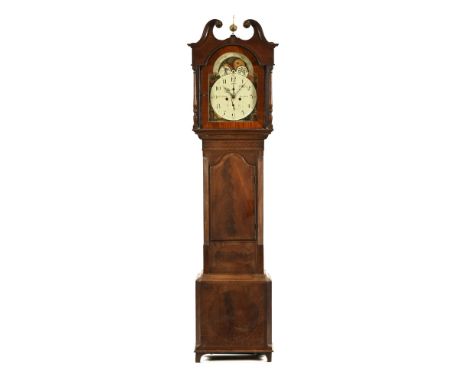 A George III mahogany and inlaid longcase clock, makers name John Craig of Maryport, with eight day striking movement and pai