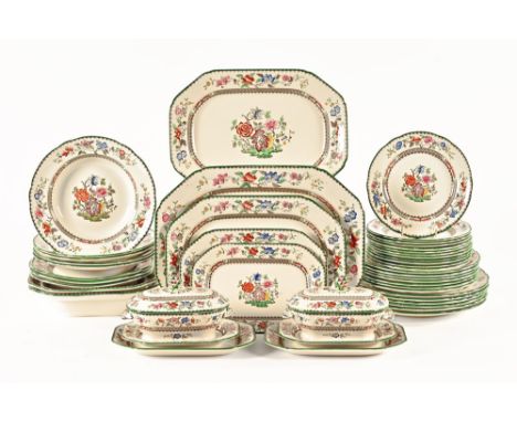 A Copeland Spode "Chinese Rose" dinner service, forty six pieces.