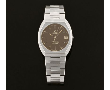 An Omega "Constellation" chronometer Quartz, circa 1980 with stainless steel case and original strap.  Caliber 1333 with octa