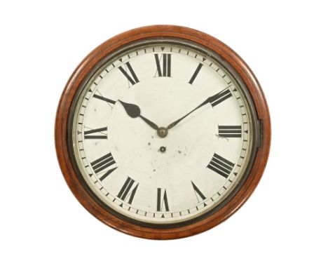 A mahogany single fusee wall clock, with 29 cm dial. CONDITION REPORT: We do not have the pendulum with this clock.  The fuse