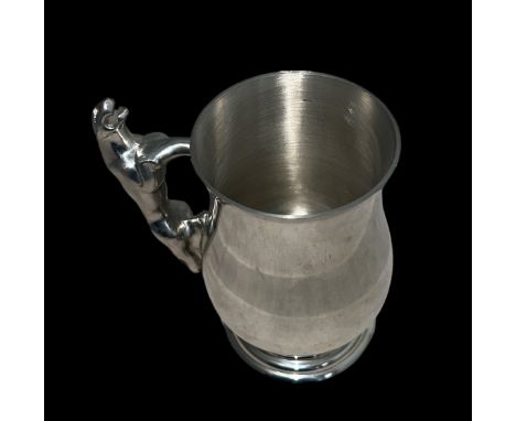 Pewter tankard with Jaguar handle.