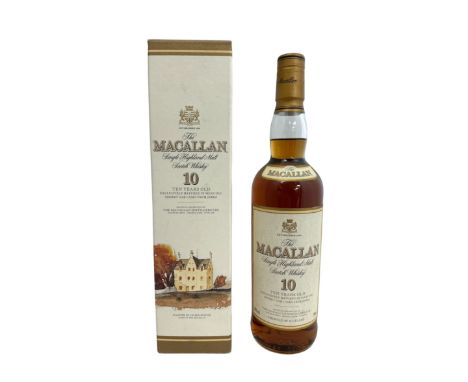 The Macallan Single Highland Malt Scotch whisky 10-year-old in presentation box. 70cl / 40% abv.