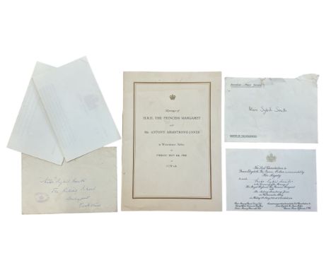 The Marriage of H.R.H.The Princess Margaret with Mr Antony Armstrong-Jones, 6th May 1960 at Westminster Abbey; a wedding invi