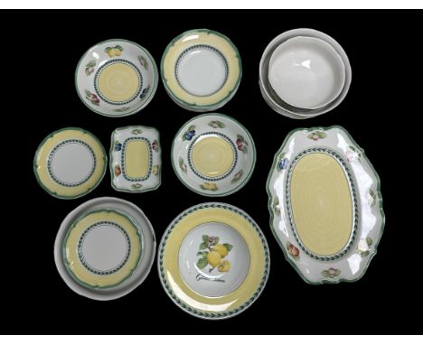 Villeroy & Boch French Garden Fleurence dinner service to include 26.5cm dinner plates (6), 20cm side plates (6), 23cm bowl (