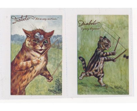 Louis Wain – Tuck’s Post Card ‘Diabolo’ series postcards with “Not so easy as it looks”, “A young Beginner”, “Quite Professio
