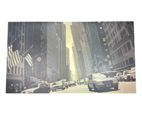 Steve Pool (British) – NYC 13’ large format Giclee reproduction of a New York street. Signed S. A .R Pool, edition number 4 o