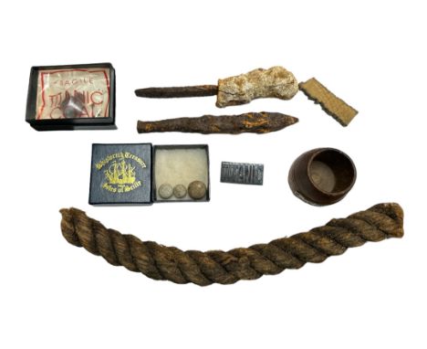 Shipwreck Artefacts - A selection of varied and interesting items, salvaged from shipwrecks, to include; a section of Jarred 