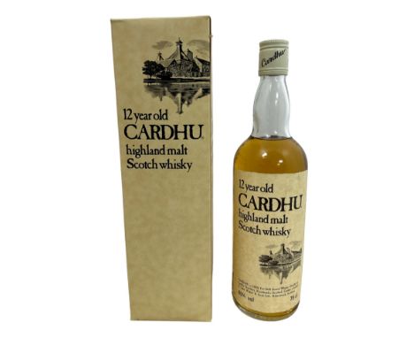Cardhu 12 Year Old Highland Malt Scotch Whisky, bottled in the 1980's in original presentation box. 75c / 40% abv.