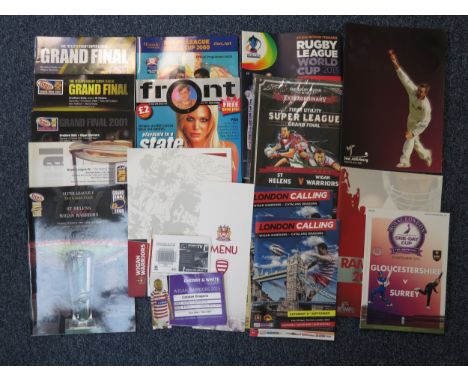 Rugby League &amp; Cricket – Range of eight Rugby League big game finals programmes including Super League Grand Finals 1999,