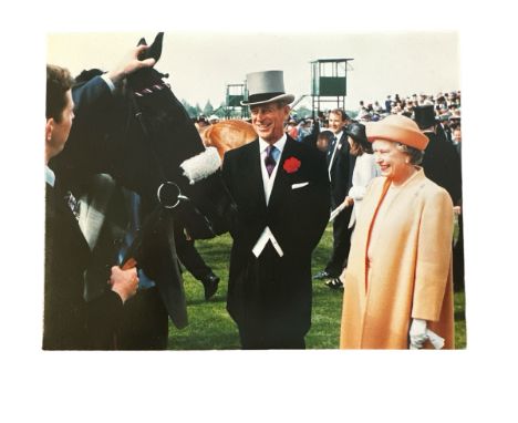 1992 Christmas Card from HM The Queen Elizabeth II with printed photo on front cover showing The Queen and the Duke of Edinbu