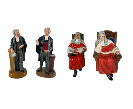 Royal Doulton selection four of Law related ceramic character figures to include; The Lawyer (HN3041) and Classics Lawyer (HN