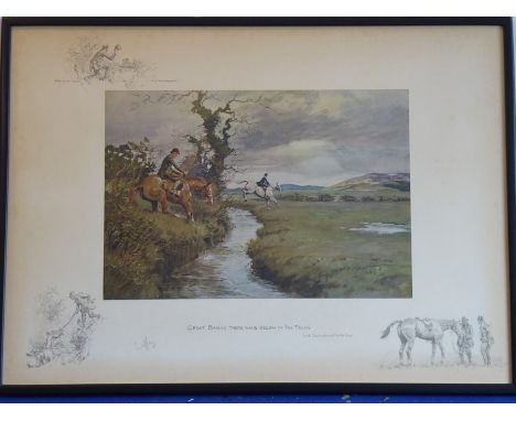 *After CHARLES JOHNSON PAYNE (1884-1967), 'Snaffles'; an ebonised framed and glazed colour print 'Great Banks there was below