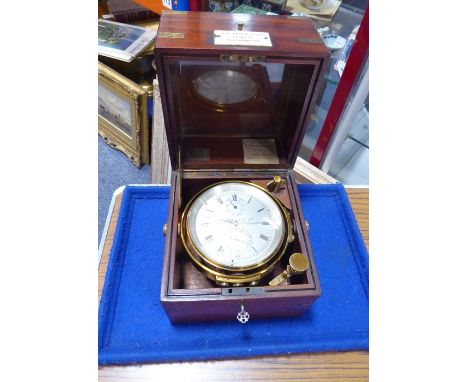 A 19th/early 20th century mahogany-cased and brass-bound marine chronometer 'J.G. FAY & CO. LTD.  90 High Street, Southampton