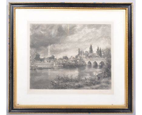 Norman Hirst, mezzotint, An English River landscape, the print dated 1903, signed lower right, framed, 59cm x 48cm (excluding