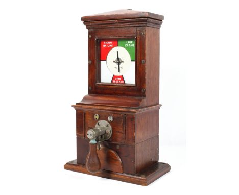 A Midland railway mahogany cased Non pegging block instrument, case stamped M R &amp; Co, in various places with an enamel di