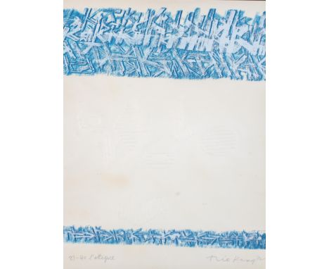 Theo Kerg (Luxembourgian, 1909-1993), 'L'Attaque', lithograph and embossed print, numbered 22/40 lower left, signed lower rig