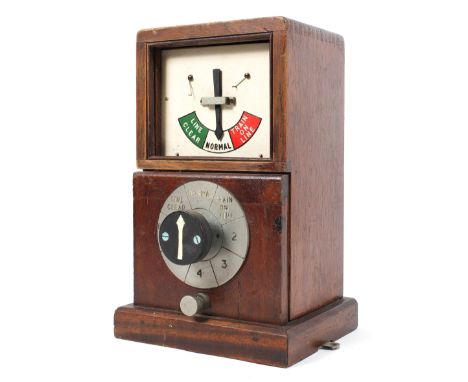 A GWR mahogany cased 1947 Single Line Permissive block sending instrument, featuring an enamel 'Line clear - Normal - Train o