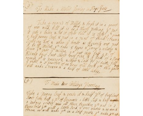 Manuscript.- Brodnax (Ann) &amp; others. [Collection of recipes], manuscript, 39pp. excluding blanks, 1p. of index, in a vari