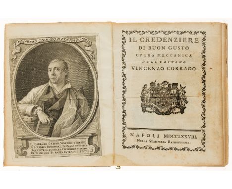 Corrado (Vincenzo) Il Credenziere di Buon Gusto, first edition, engraved portrait frontispiece, title and woodcut printer's d